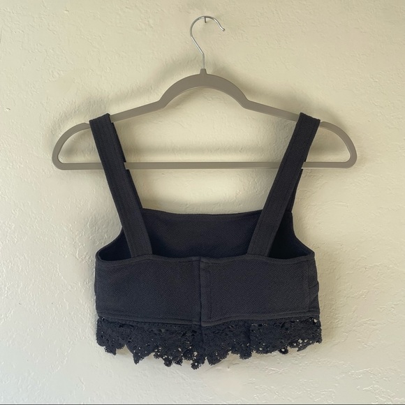 NWOT Kendall + Kylie Black Lace Crop Top - Picture 2 of 7